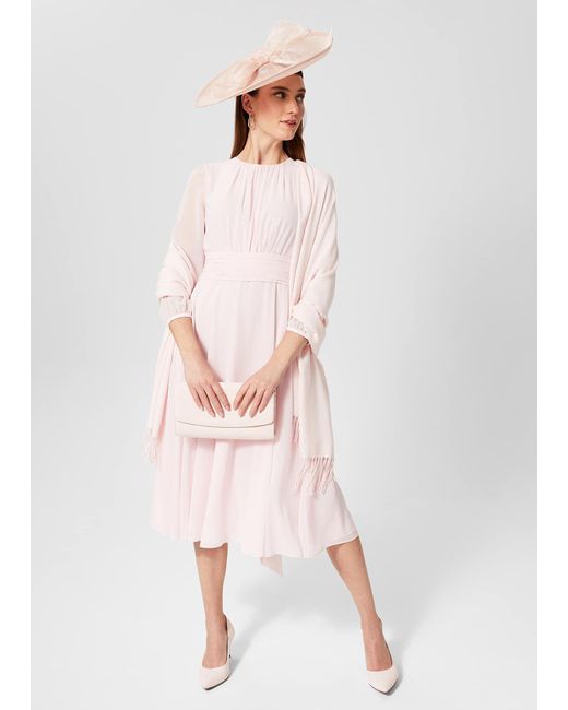 Hobbs Pink Arianne Fit And Flare Dress