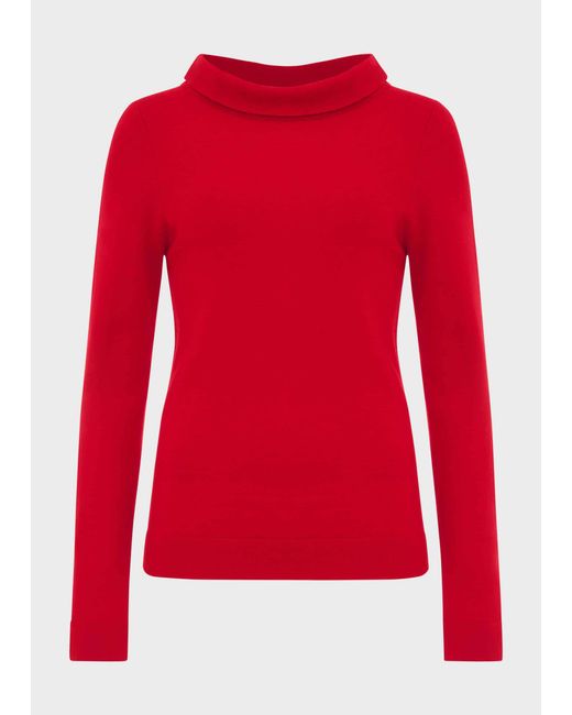 Hobbs Red Audrey Wool Cashmere Jumper