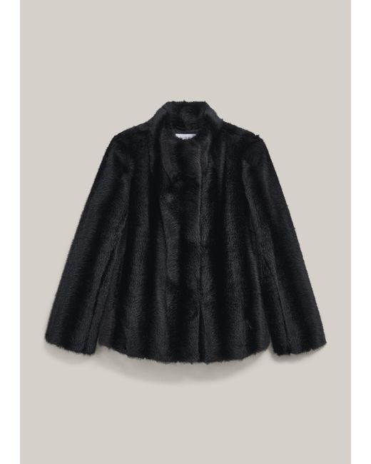 Hobbs Black Misha Faux Fur Coat