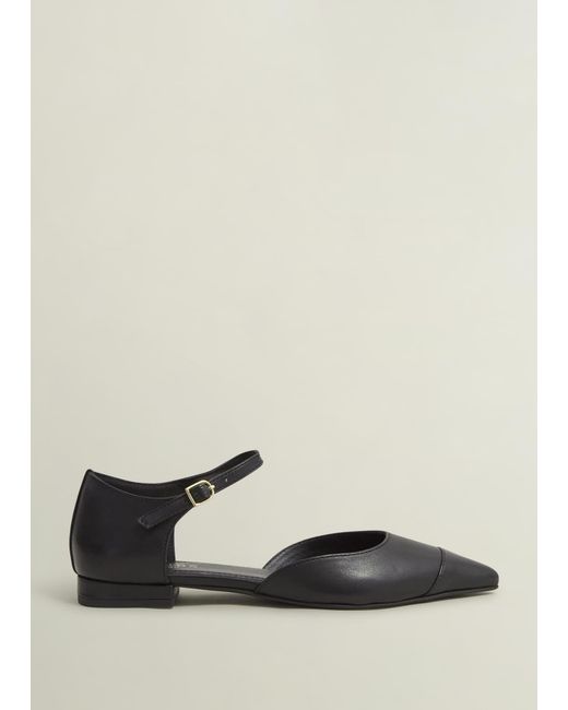 Hobbs Black Seren Leather Flats