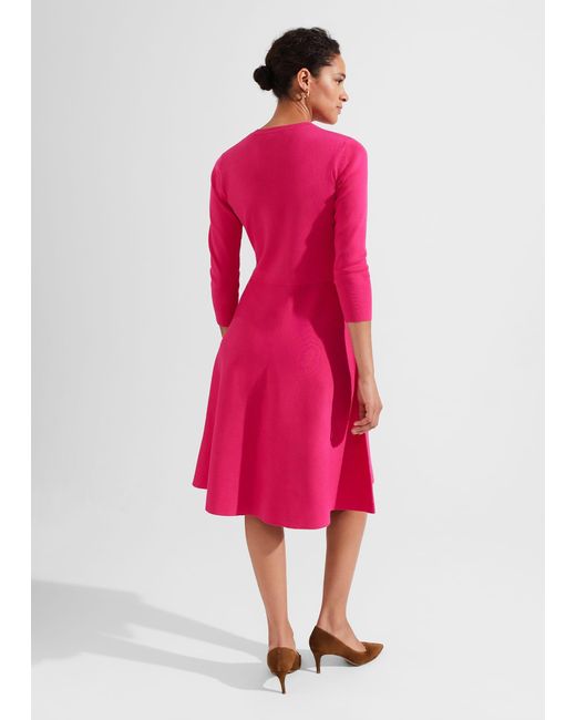 Hobbs Pink Hailey Knitted Dress