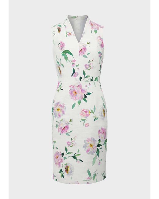 Hobbs White Petite Suzanna Floral Tweed Dress