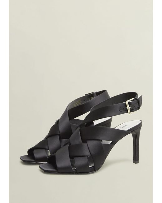 Hobbs Black Velma Satin Sandals