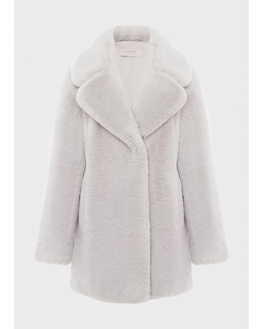 Hobbs Gray Bethany Faux Fur Coat