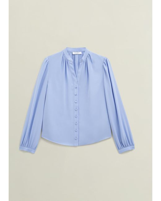 Hobbs Blue Light Peony Blouse