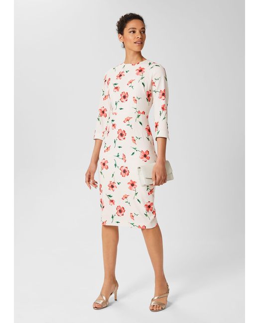 Hobbs White Aleena Floral Shift Dress
