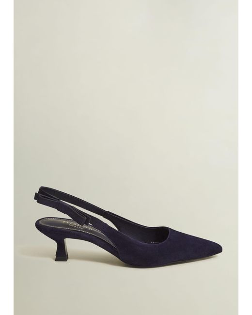 Hobbs Blue Safia Suede Slingbacks