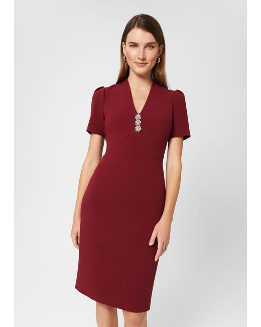 Hobbs Red Isla Shift Dress