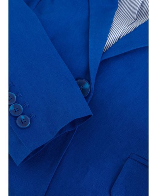 Hobbs Blue Fletcher Silk Linen Jacket