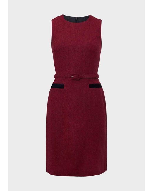 Hobbs Red Diane Wool Dress