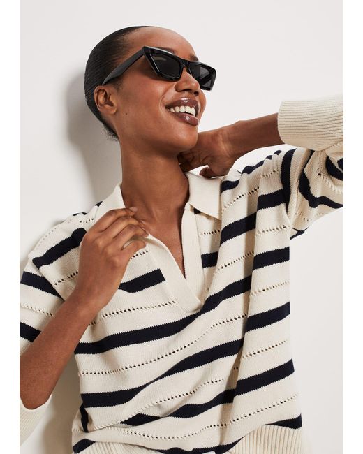 Hobbs Beauford Polo Jumper in Natural Lyst UK