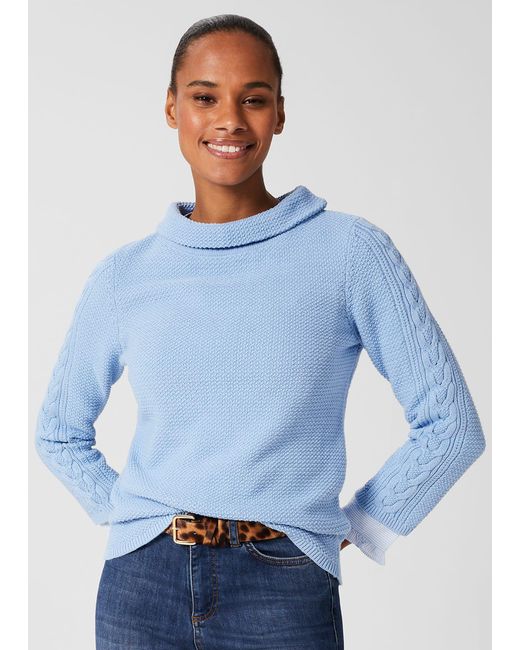 Hobbs Blue Camilla Cotton Jumper