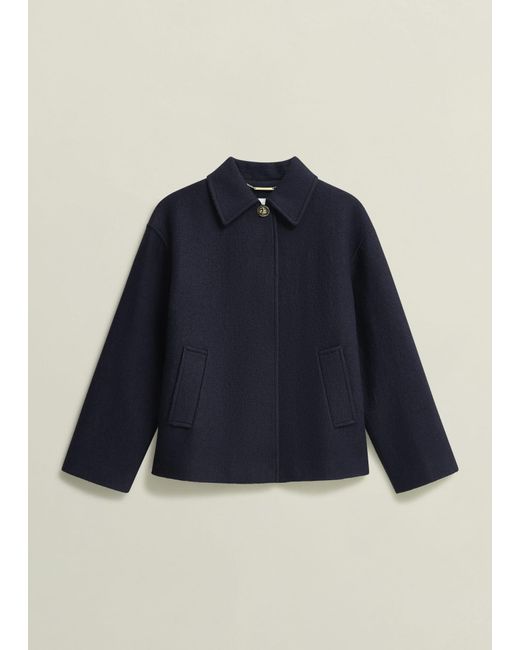 Hobbs Blue Payton Coat With Wool