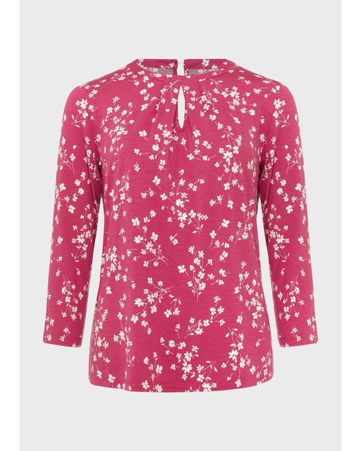 Hobbs Pink Julia Printed Top