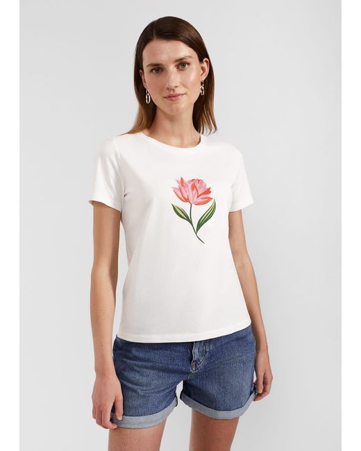 Hobbs White Pixie Cotton Embroidered T-shirt