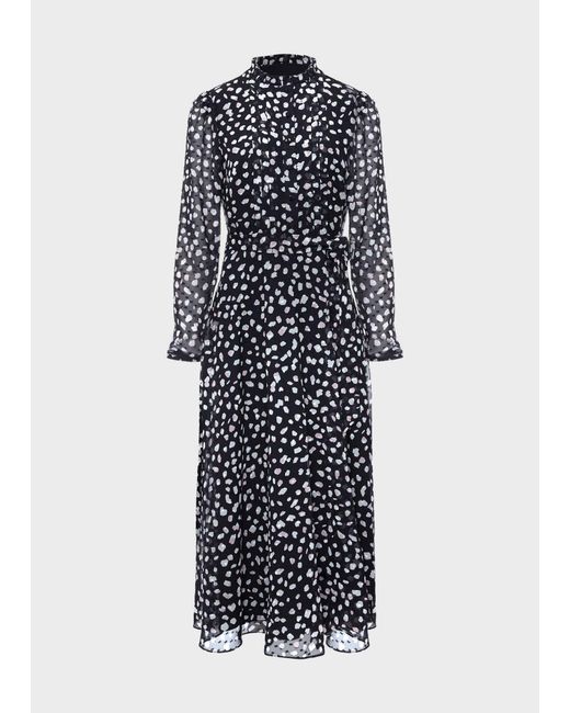 Hobbs Blue Orla Fit And Flare Dress