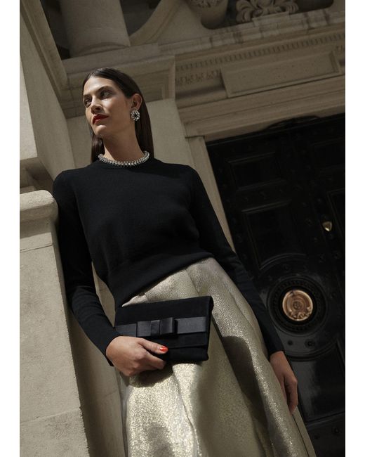 Hobbs Black Tresco Wool Cashmere Crew Neck Knitted Jumper