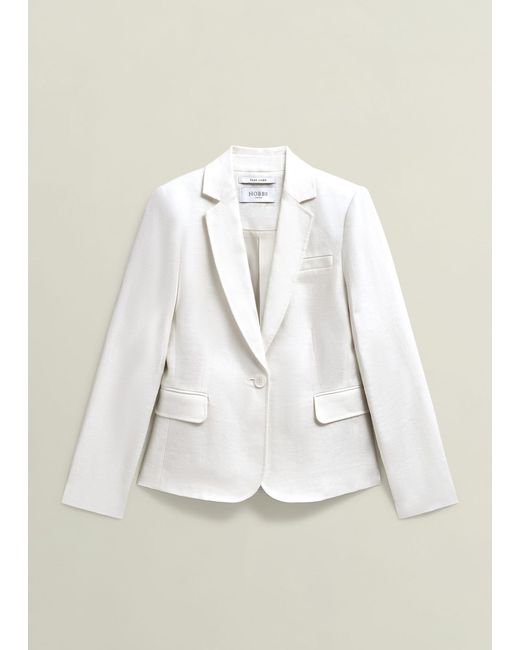 Hobbs Blue Blake Linen Jacket