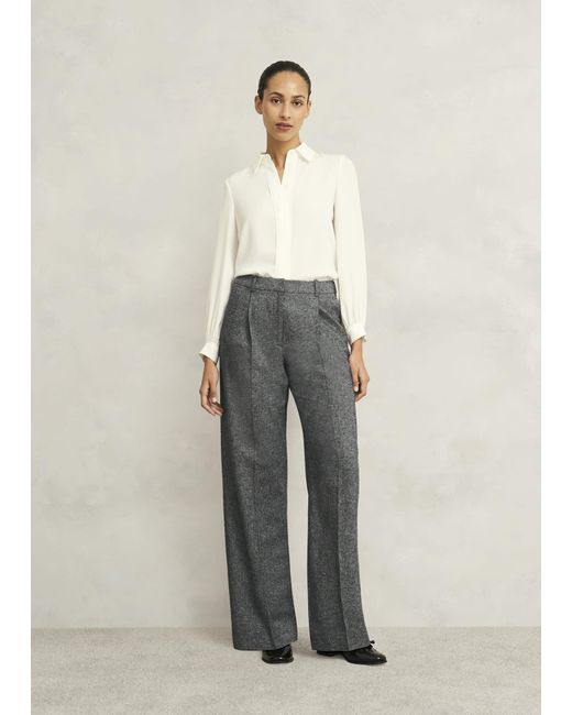 Hobbs Natural Emelie Wide Trouser With Wool