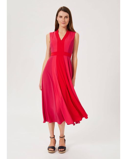 Hobbs Jilly Fit And Flare Dress in Red Lyst