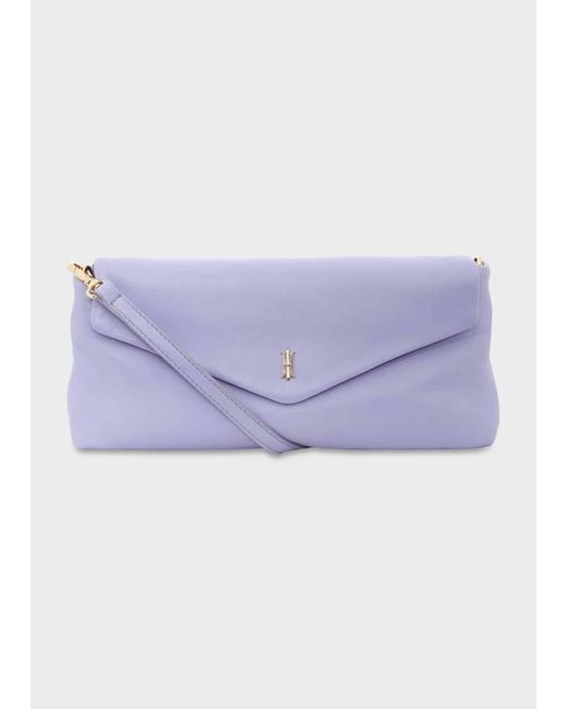 Hobbs Purple Greenwich Leather Clutch Bag