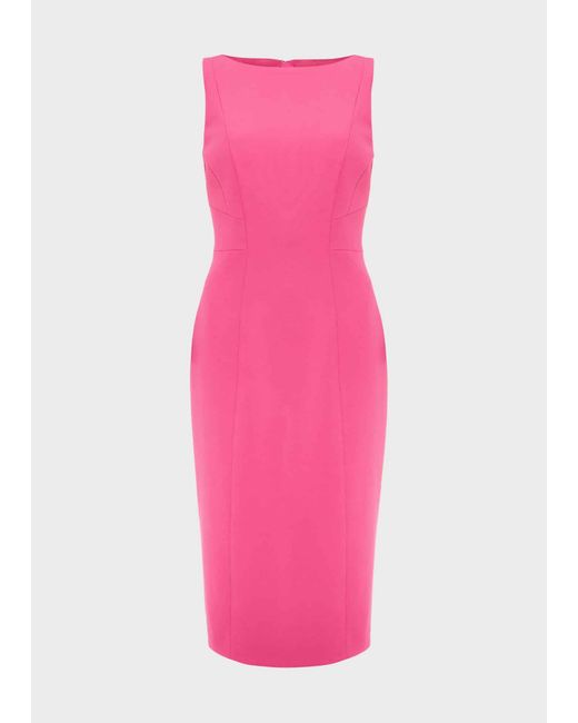 Hobbs Red Dania Shift Dress Bright Pink