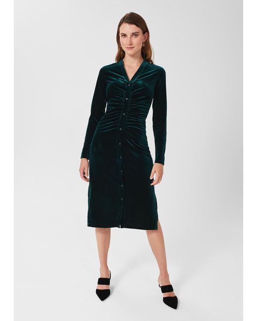 Hobbs Blue Hatty Velvet Dress