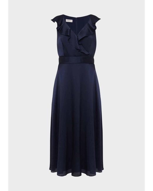 Hobbs Blue Romina Fit And Flare Dress