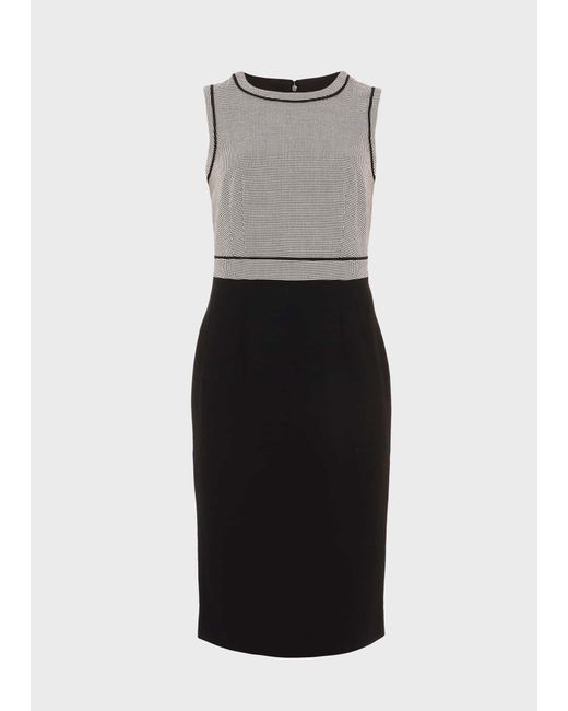 Hobbs Black Sienna Houndstooth Shift Dress