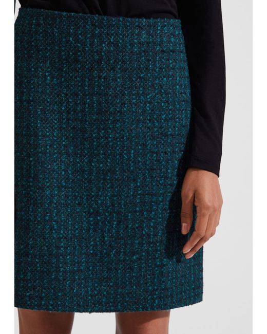 Hobbs Blue Teia Wool Skirt