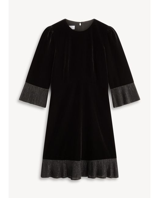 Hobbs Black Ashley Velvet Mini Dress