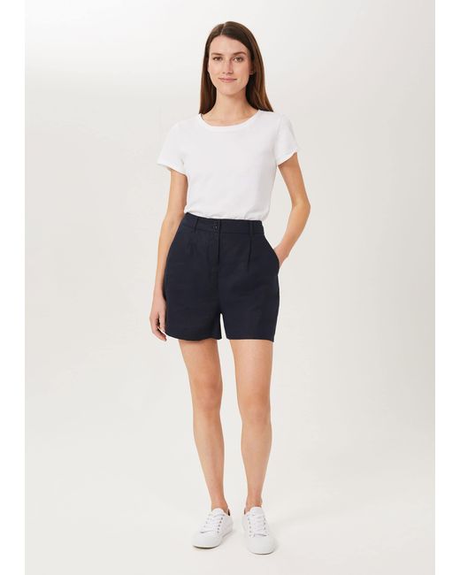 Hobbs Blue Dawn Linen Shorts