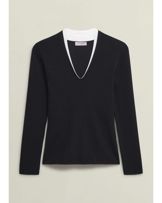 Hobbs Blue Scarlett Knitted Top
