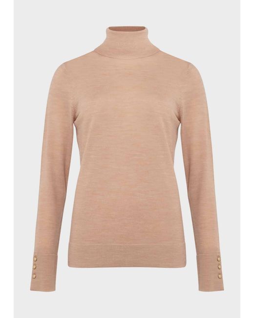 Hobbs Natural Lara Merino Wool Roll Neck Jumper
