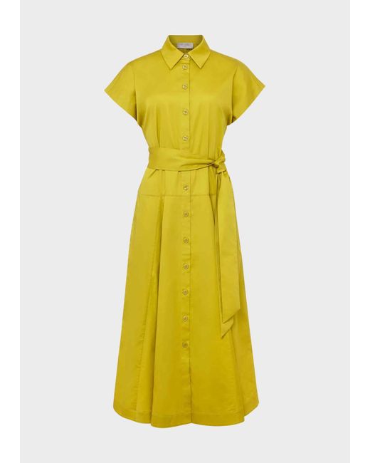 Hobbs Yellow Roxie Shirt Dress