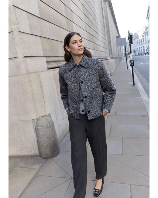 Hobbs Gray Aspel Coat With Wool