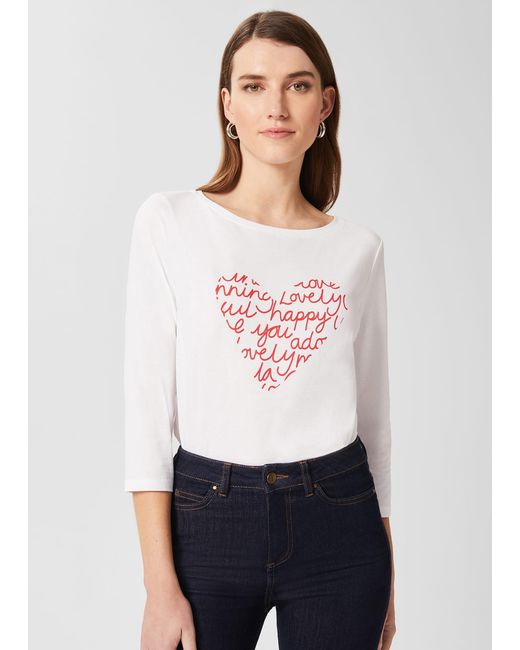 Hobbs White Claudia Heart T-Shirt