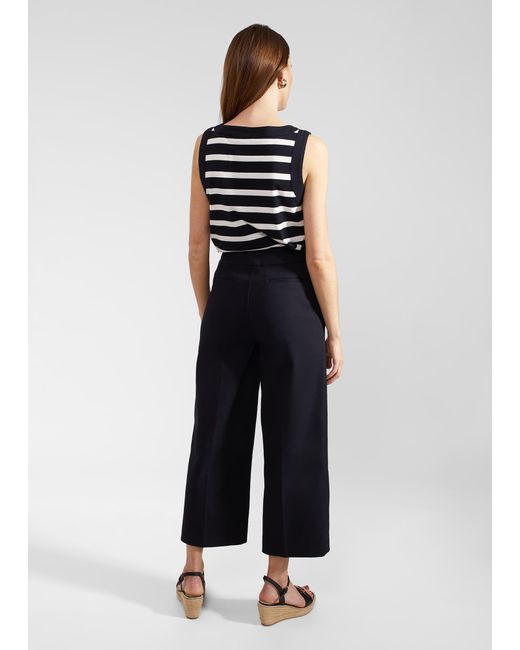 Hobbs Blue Simone Crop Trousers With Cotton