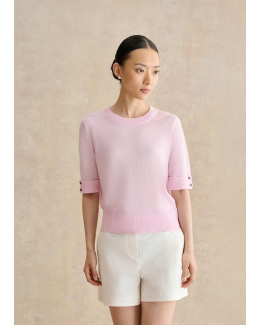 Hobbs Pink Leanne Knitted Top