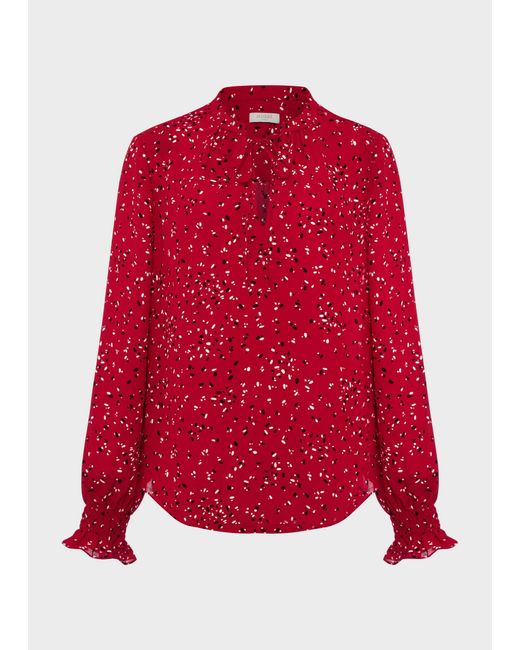 Hobbs Red Aisha Printed Blouse