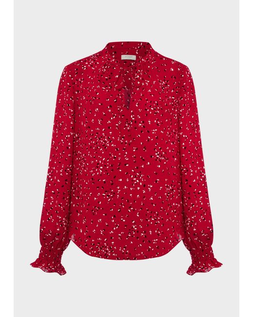 Hobbs Red Aisha Printed Blouse