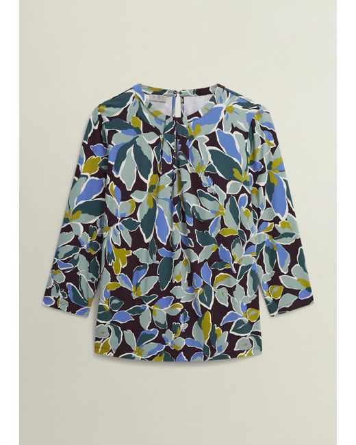 Hobbs Blue Julia Printed Top