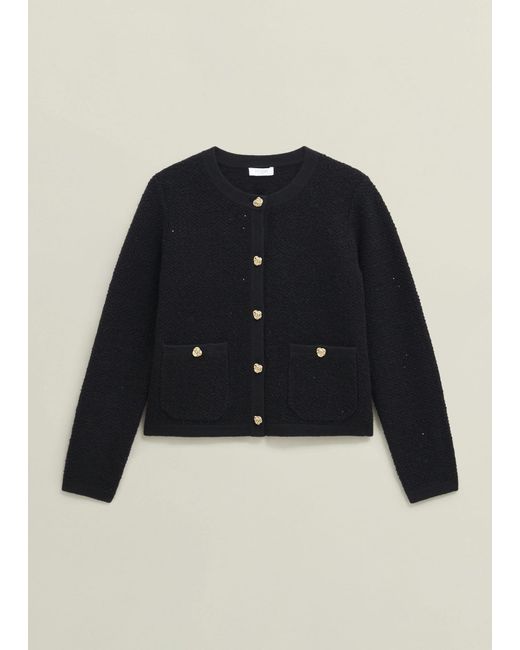 Hobbs Blue Mindy Textured Knitted Jacket