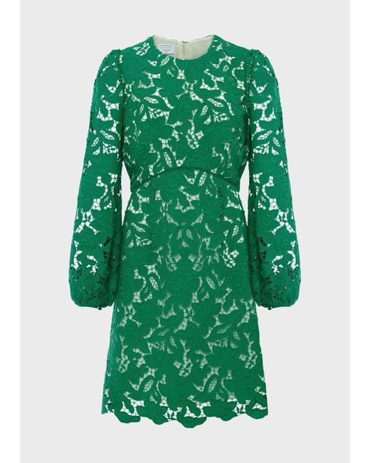 Hobbs Green Kew Lace Mini Dress