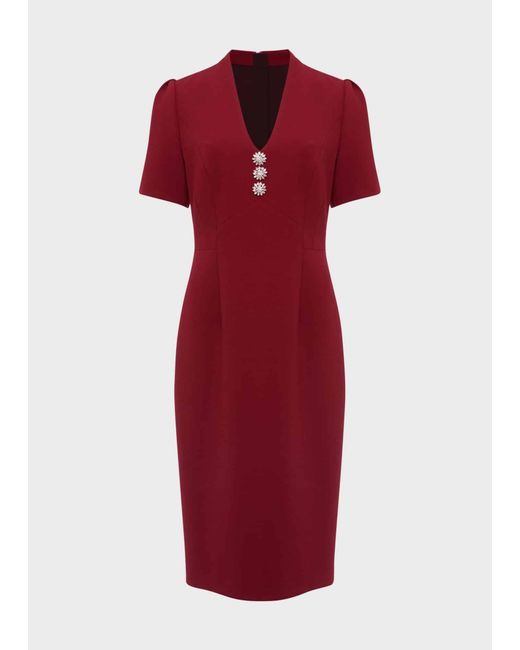 Hobbs Red Isla Shift Dress