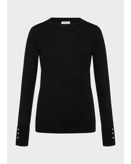 Hobbs Black Penny Merino Wool Jumper