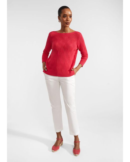 Hobbs Red Laney Cotton Jumper