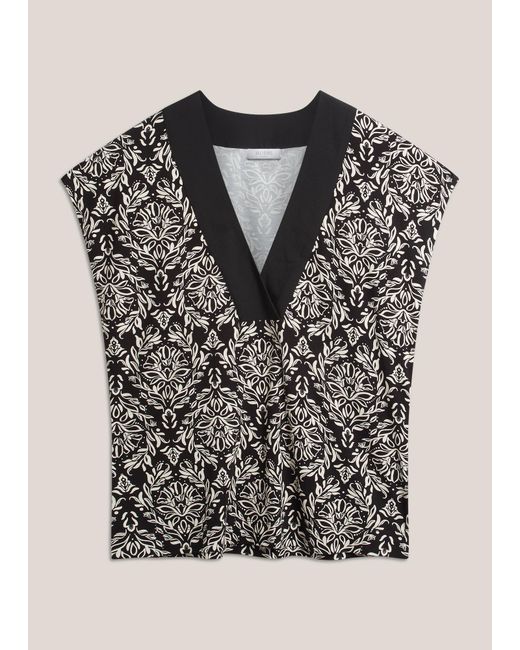 Hobbs Natural Jonie Printed V- Neck Top