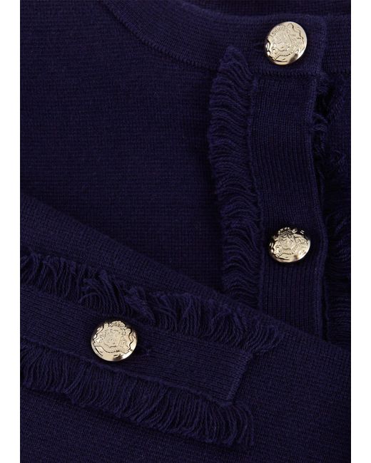 Hobbs Blue Sairey Cotton Wool Knitted Jacket