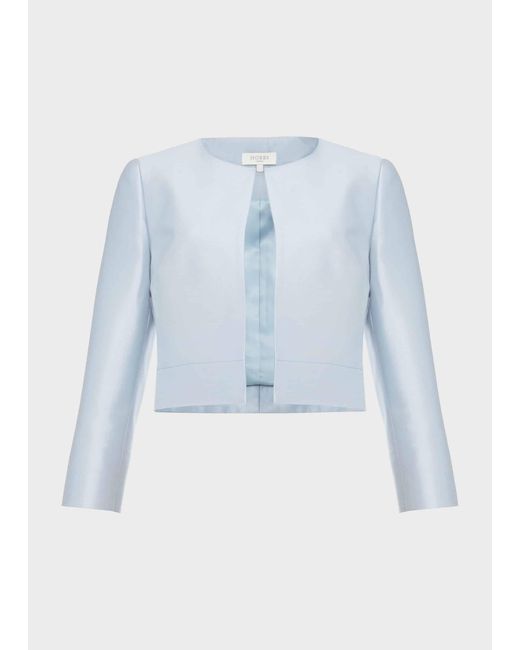 Hobbs Blue Marcella Silk Wool Jacket